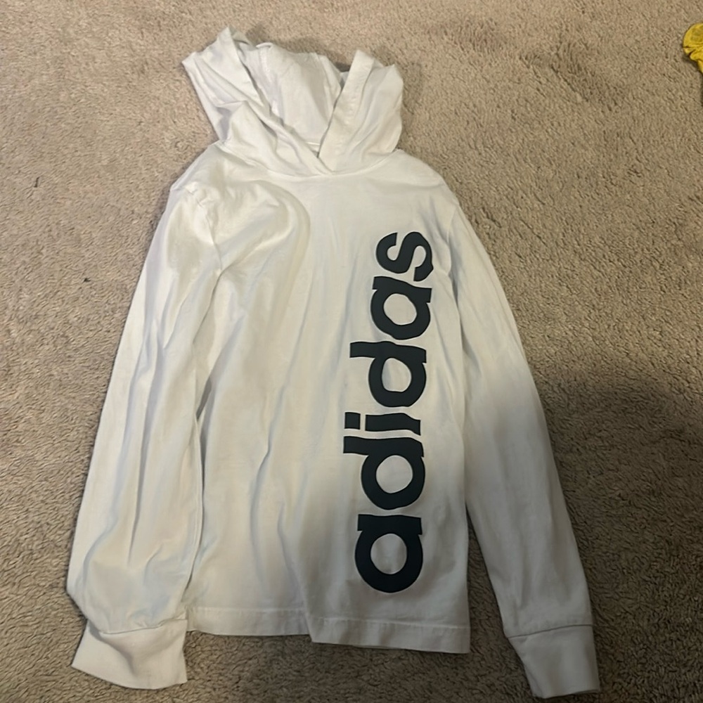 ADDIDAS White Boys Hoodie T-shirt Size 6